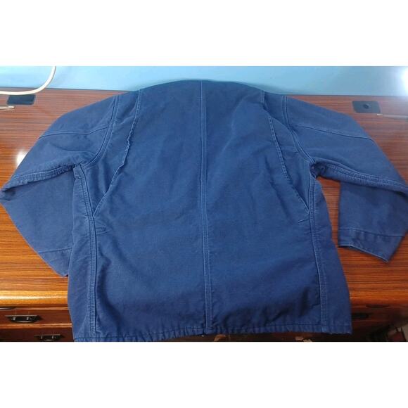 VINTAGE Carhartt Chore Indiglo Blue Jacket Men Blanket Lined Made USA Canvas 2XL - Picture 5 of 16